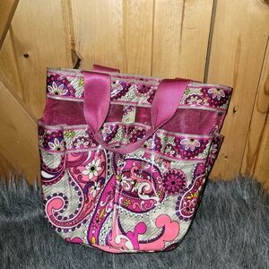 Vera Bradley Pink Paisley Meets Plaid  Shower Caddy /tote Retired
